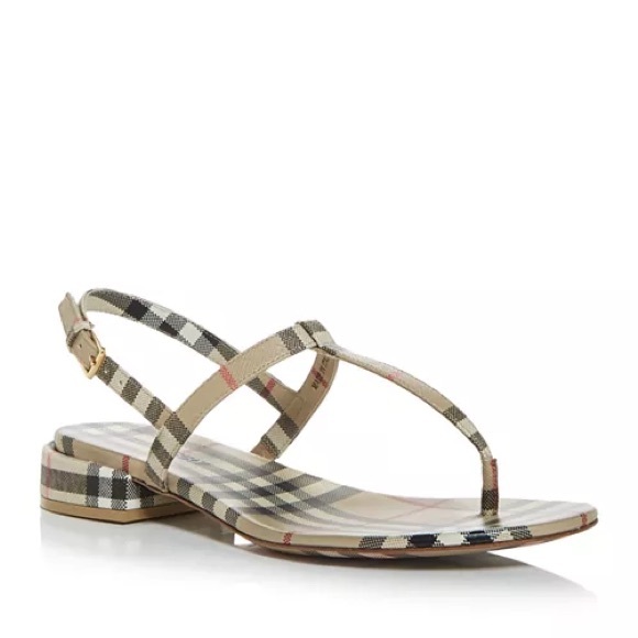 Burberry Emily Vintage Check Thong Sandals 6 36 - Picture 2 of 7